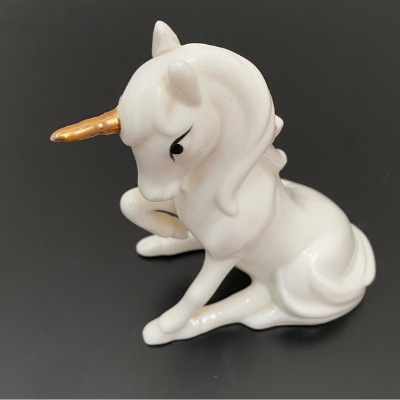 Vintage ENESCO Fine Bone China Porcelain 4.5” White Unicorn Figurine - Picture 3 of 14